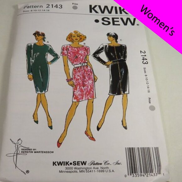 Kwik Sew 2143 Sewing Pattern NEW UNCUT dress size 8-16 - Picture 1 of 5